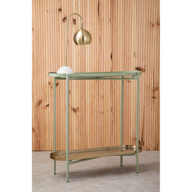 Sabia Green And Gold Iron Console Table