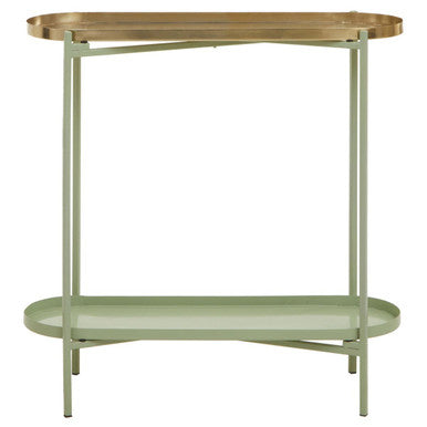 Sabia Green And Gold Iron Console Table