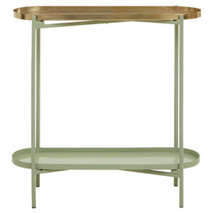 Sabia Green And Gold Iron Console Table