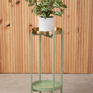 Green and Gold Two Tiered Plant Stand | Sabia