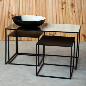 Ramus Black and White Ombre Finish Set of 3 Coffee Tables