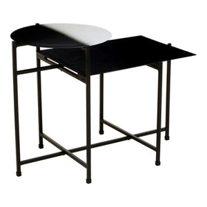 Ramus Two Tier Black And White Ombre Side Table