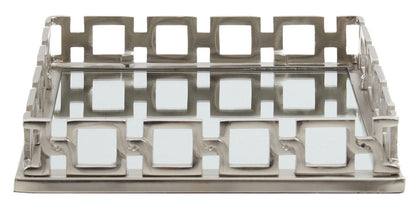 Rhoda Square Nickle Finish Mirror Tray