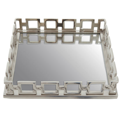 Rhoda Square Nickle Finish Mirror Tray