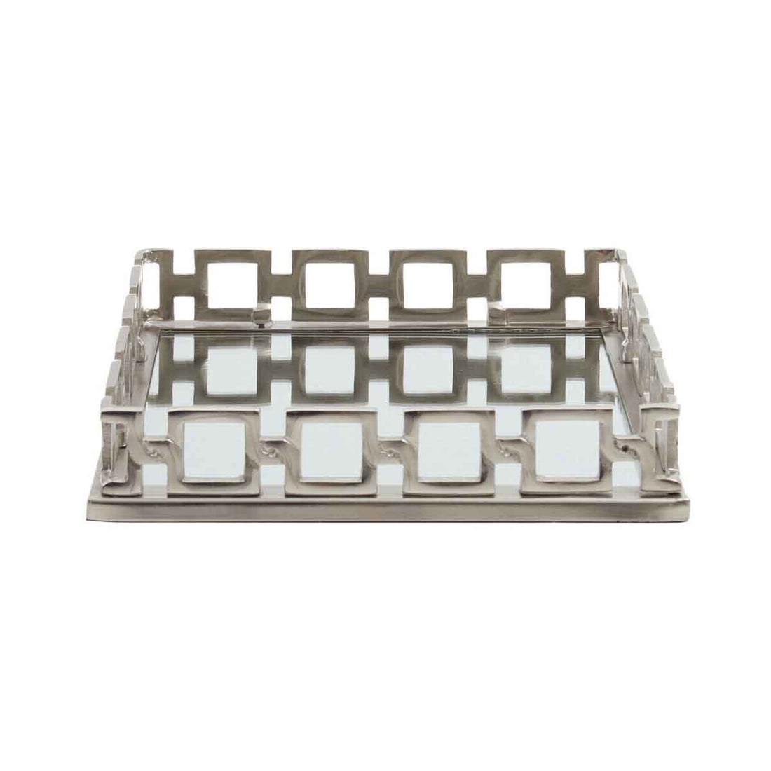 Rhoda Square Nickle Finish Mirror Tray