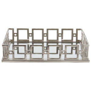 Rectangle Nickel Finish Mirror Tray | Rhoda