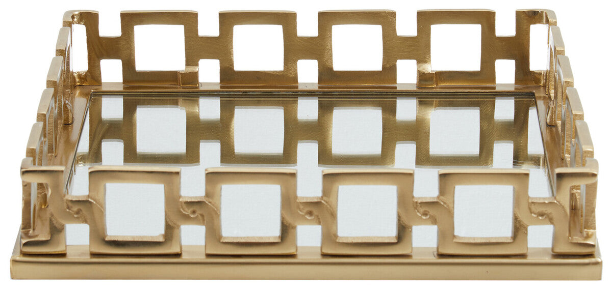 Rhoda Square Gold Mirror Tray