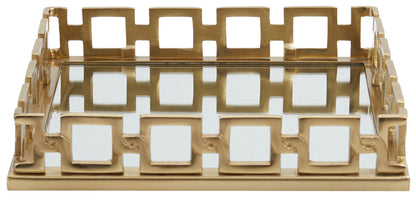 Rhoda Square Gold Mirror Tray