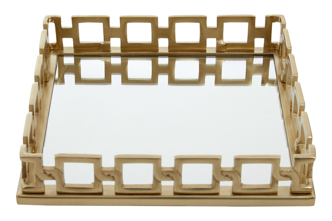 Rhoda Square Gold Mirror Tray