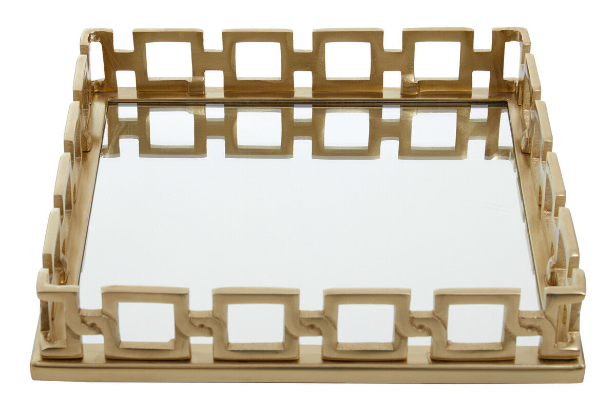 Rhoda Square Gold Mirror Tray