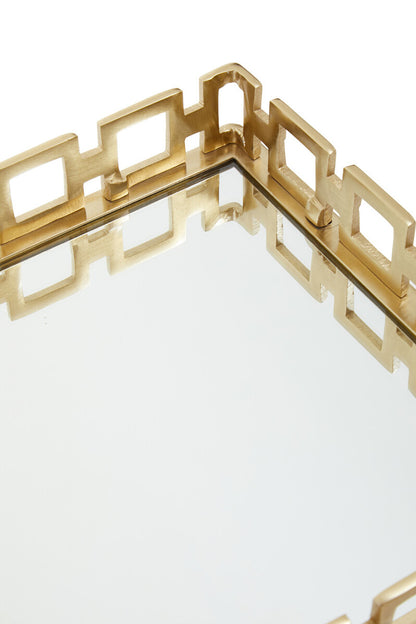 Rhoda Square Gold Mirror Tray