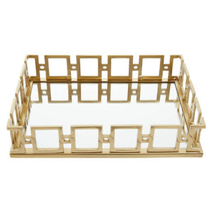 Rhoda Rectangle Gold Mirror Tray