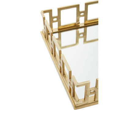 Rhoda Rectangle Gold Mirror Tray