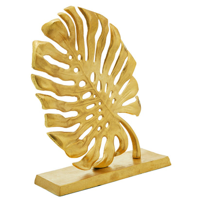 Lena Prato Gold Finish Monstera Leaf Sculpture