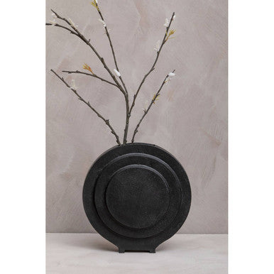 Hapax Round Matt Black Finish Vase