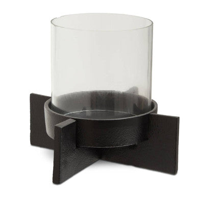 Hapax Small Matt Black Finish Candle Holder