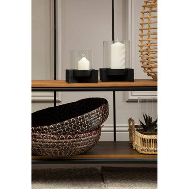 Hapax Small Matt Black Finish Candle Holder