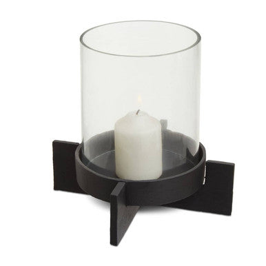 Hapax Large Matt Black Finish Candle Holder