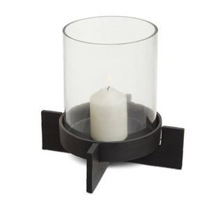 Hapax Large Matt Black Finish Candle Holder