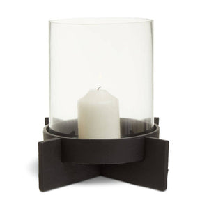 Hapax Large Matt Black Finish Candle Holder