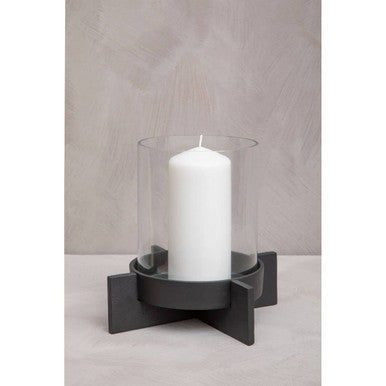 Hapax Large Matt Black Finish Candle Holder
