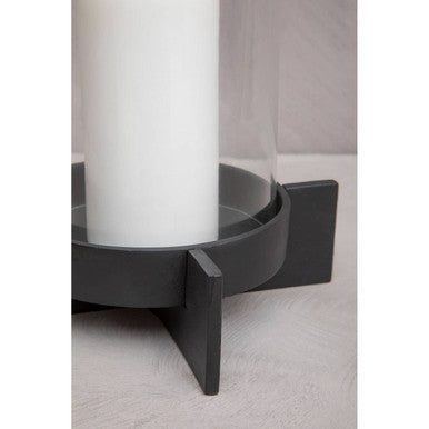 Hapax Large Matt Black Finish Candle Holder
