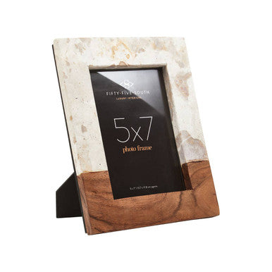 Olena Marble and Acacia Large Photo Frame