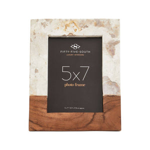 Olena Marble and Acacia 5In X 7In Large Photo Frame