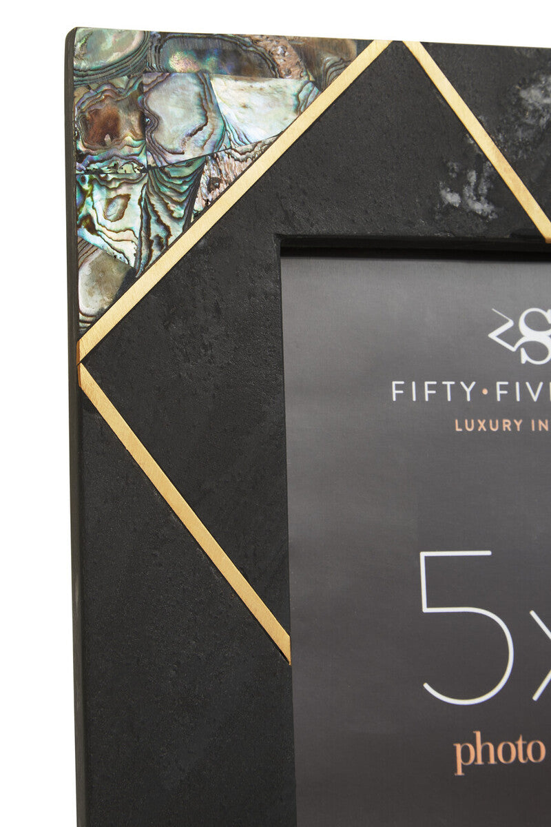 Oriana 5In X 7In Mother of Pearl and Gold Inlay Large Photo Frame - Image 8