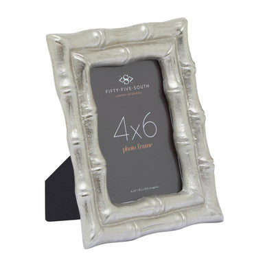Hiba Silver Finish Bamboo Effect Photo Frame 4xin