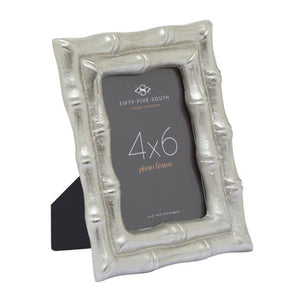 Hiba Silver Finish Bamboo Effect Photo Frame 4xin