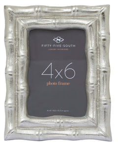 Hiba Silver Finish Bamboo Effect 4In X 6In Photo Frame