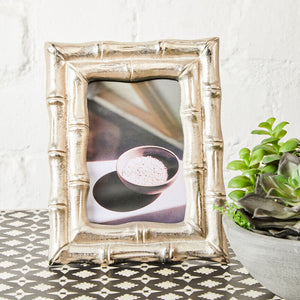 Hiba Silver Finish Bamboo Effect 4In X 6In Photo Frame