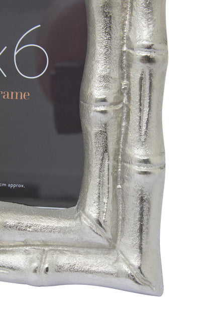 Hiba Silver Finish Bamboo Effect 4In X 6In Photo Frame