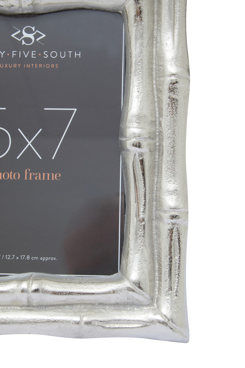 Hiba Silver Finish Bamboo Effect 5In x 7In Photo Frame