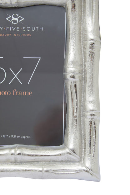 Hiba Silver Finish Bamboo Effect 5In x 7In Photo Frame
