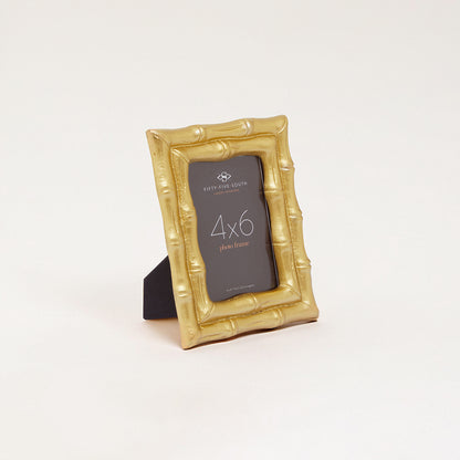 Hiba Gold Finish Bamboo Effect Photo Frame 4x6in
