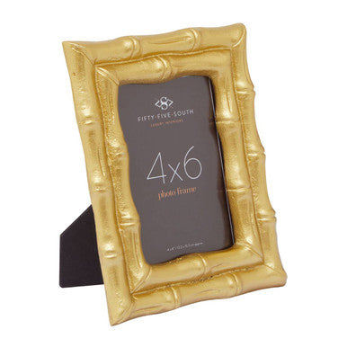 Hiba Gold Finish Bamboo Effect Photo Frame 4x6in