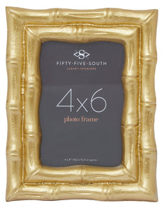 Hiba Gold Finish Bamboo Effect Photo Frame 4x6in