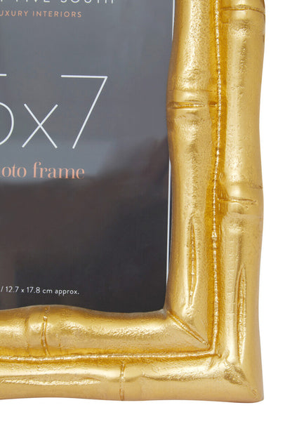 Hiba Gold Finish Bamboo Effect Photo Frame 5x7in