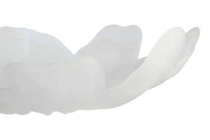 Galene Fluted White Glass Pedestal Bowl