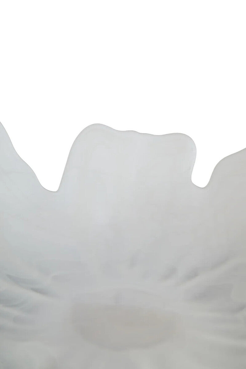 Galene Fluted White Glass Pedestal Bowl