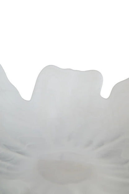 Galene Fluted White Glass Pedestal Bowl