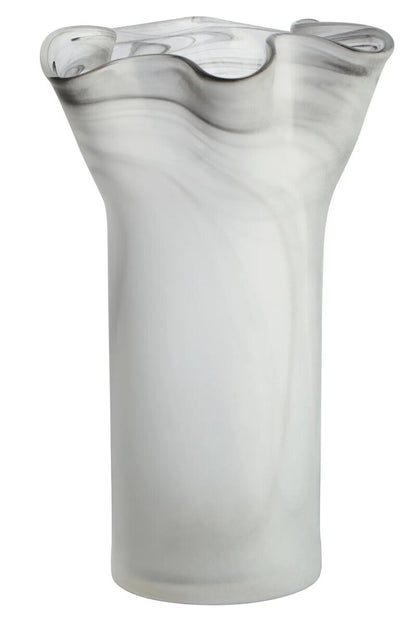 Galene Fluted White Glass Vase
