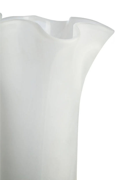 Galene Fluted White Glass Vase