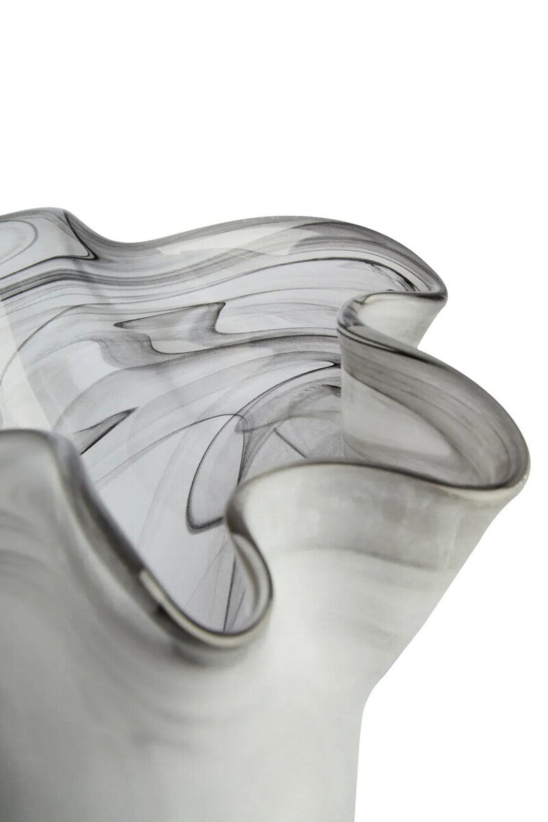 Galene Fluted White Glass Vase