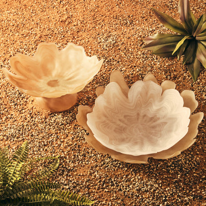 Galene Fluted Natural Glass Plate