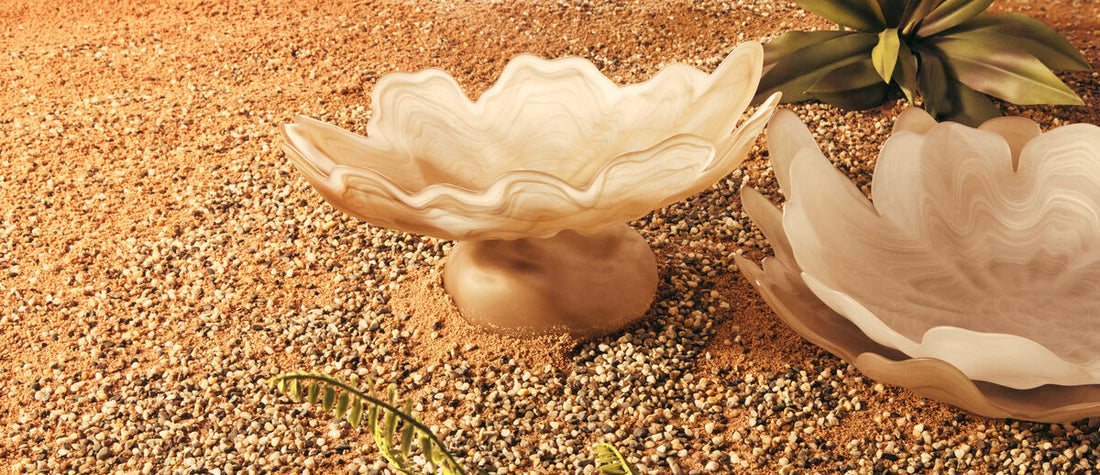 Galene Fluted Natural Glass Plate