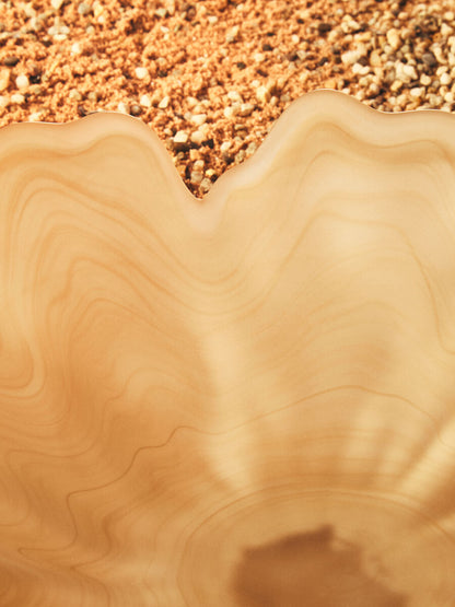 Galene Fluted Natural Glass Pedestal Bowl