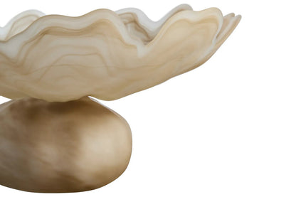 Galene Fluted Natural Glass Pedestal Bowl